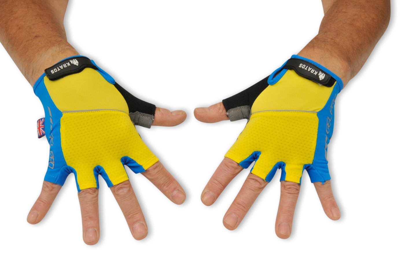 Half Finger Cycling Gloves Anti-slip Breathable Yellow