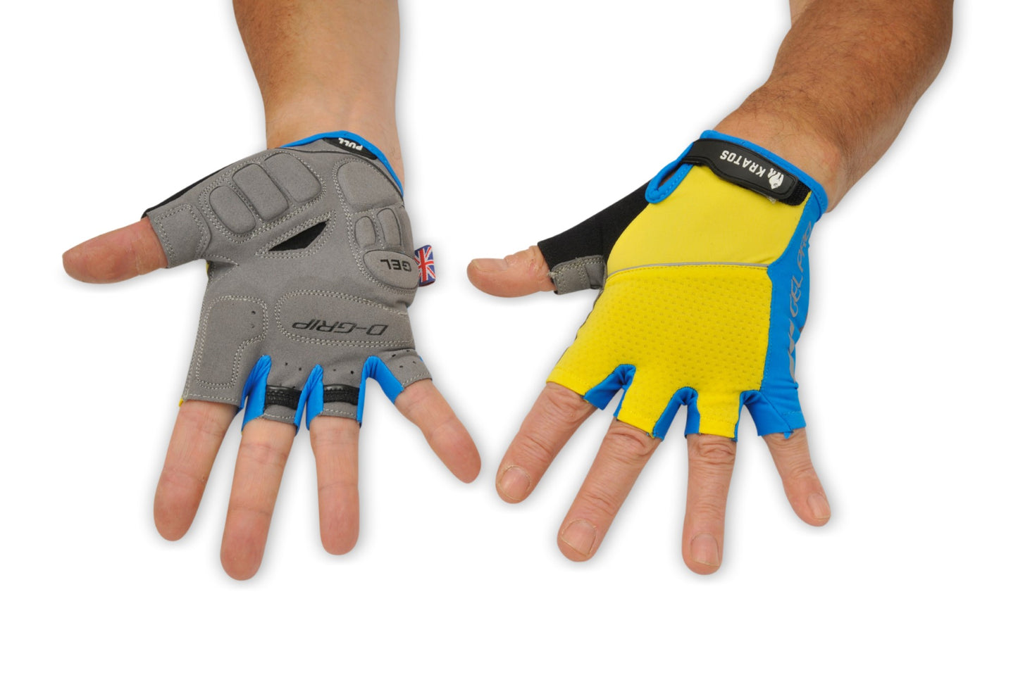Half Finger Cycling Gloves Anti-slip Breathable Yellow