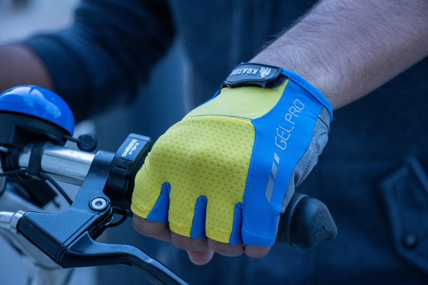 Half Finger Cycling Gloves Anti-slip Breathable Yellow