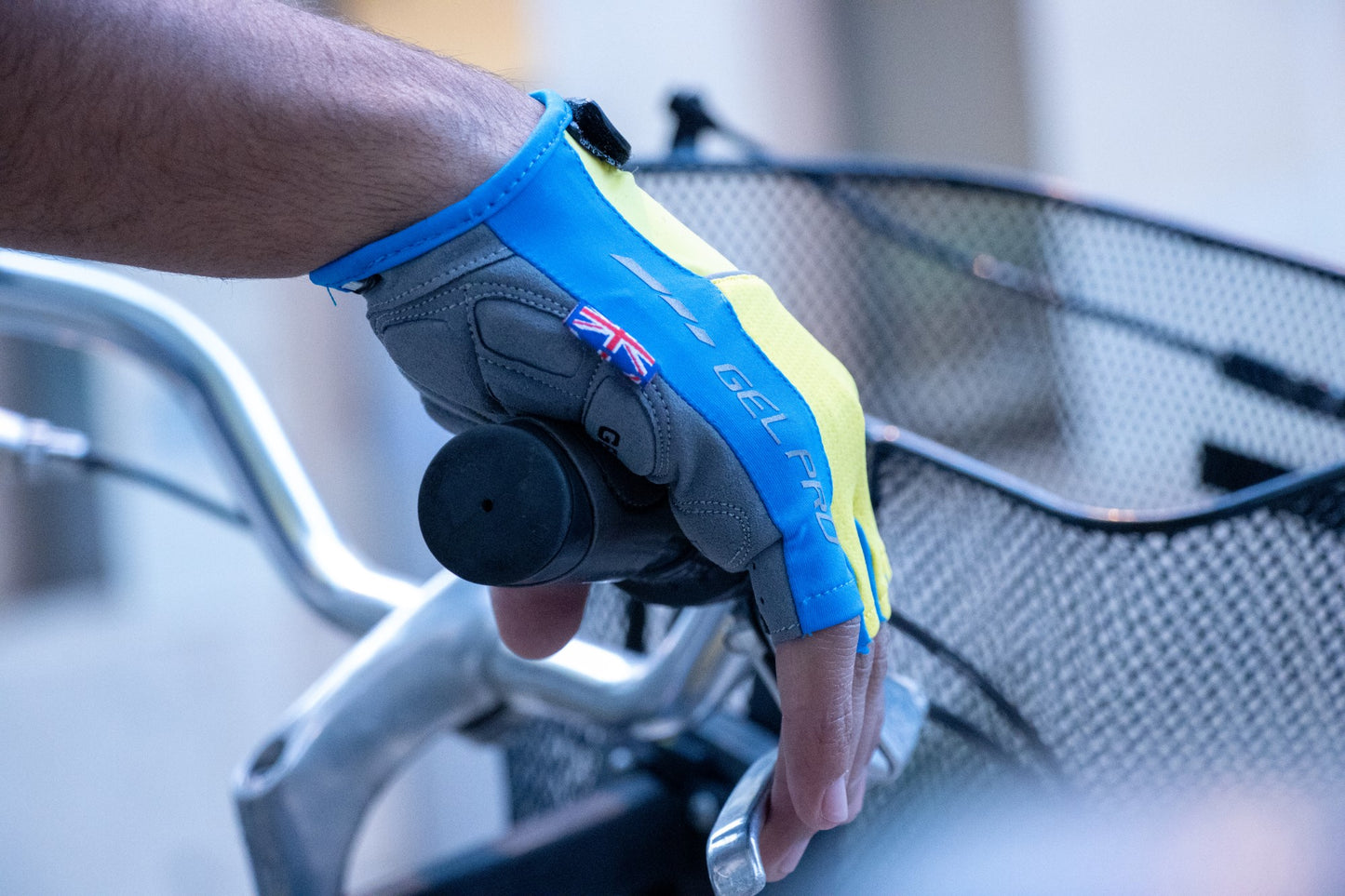 Half Finger Cycling Gloves Anti-slip Breathable Yellow