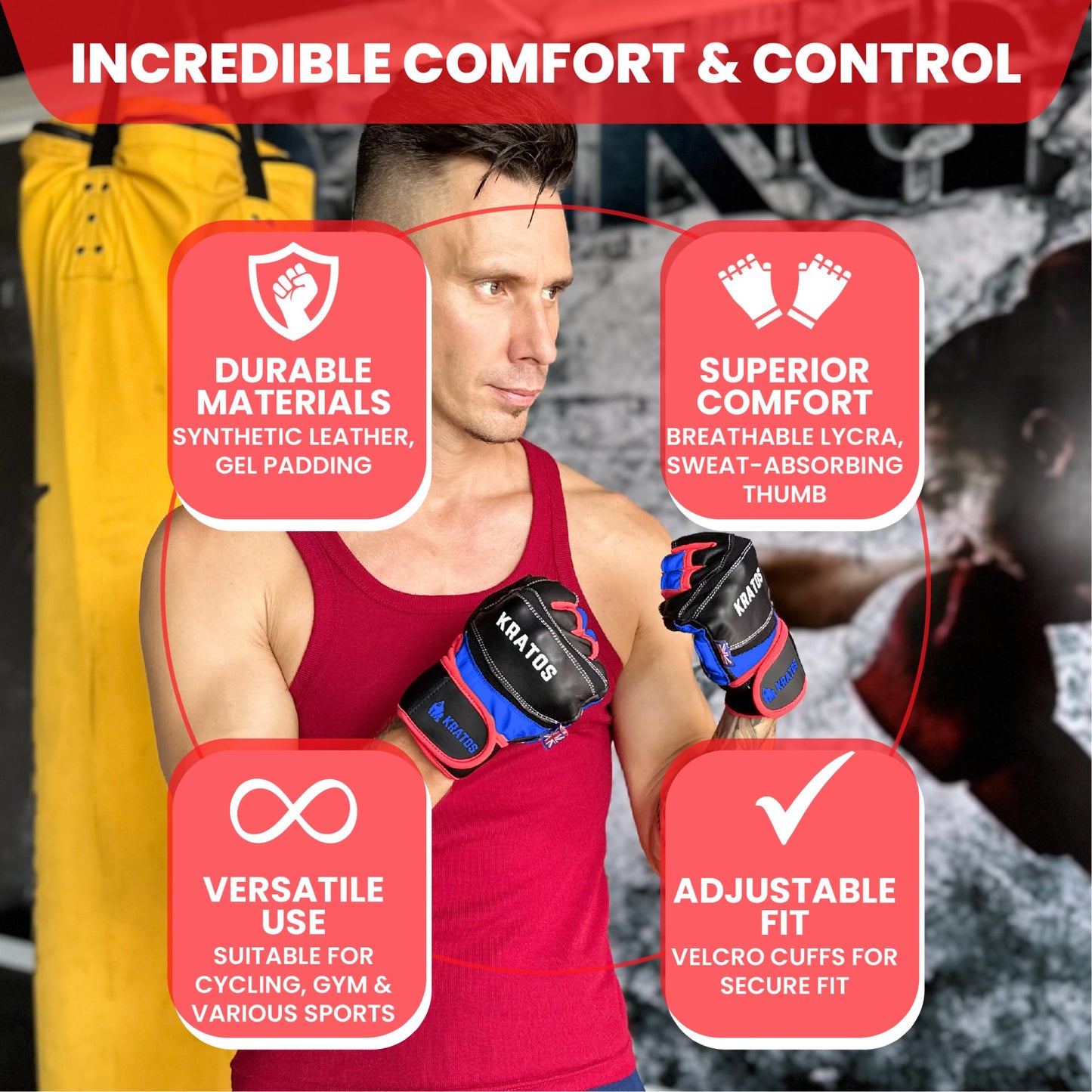 Weight Lifting Gloves Real Leather Workout Gym Gloves Fitness Gloves Training gloves Leather BLUE