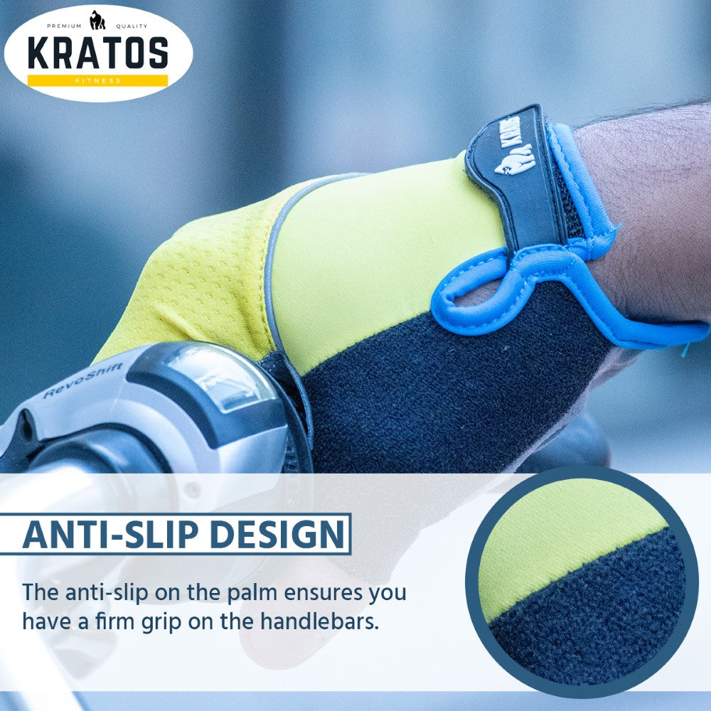 KRATOS - Yellow Cycling Half Finger Cycling Gloves For Women and Men - Kratos Sport.com