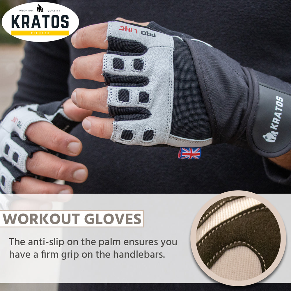 KRATOS - Gym Gloves For Men And Women | Weight Lifting Gloves | Non-Slip | Breathable and Touch-sensitive Material | Fingerless | Workout Gloves | Adjustable Wrist Starp | Different Variants Available - Kratoss.com