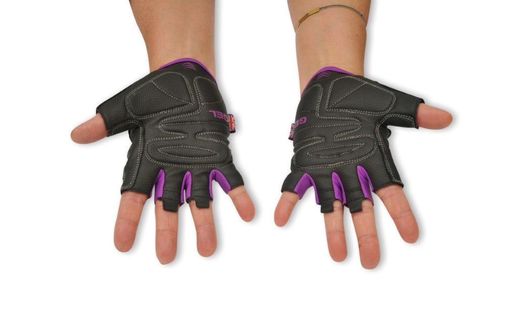 KRATOS - Purple Cycling Half Finger Gloves For Women & Men | Anti-Slip & Waterproof | Breathable Material | Half Finger Bicycle Riding Gloves | Adjustable Wrist Strap | Different Variations Available - Kratoss.com