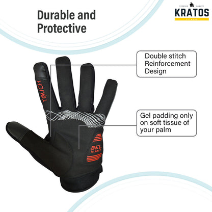 Kratos Cycling Gloves Full Finger Gel Gloves Touch screen MTB BMX Bike Riding