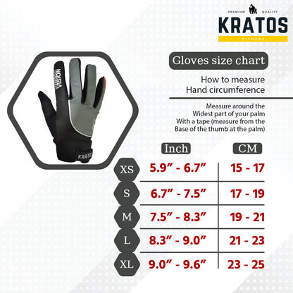 Kratos Cycling Gloves Full Finger Gel Gloves Touch screen MTB BMX Bike Riding