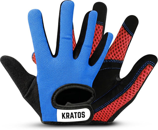 Kratos Kids Cycling Gloves – Anti-Slip Full-Finger Bike Gloves for Boys & Girls