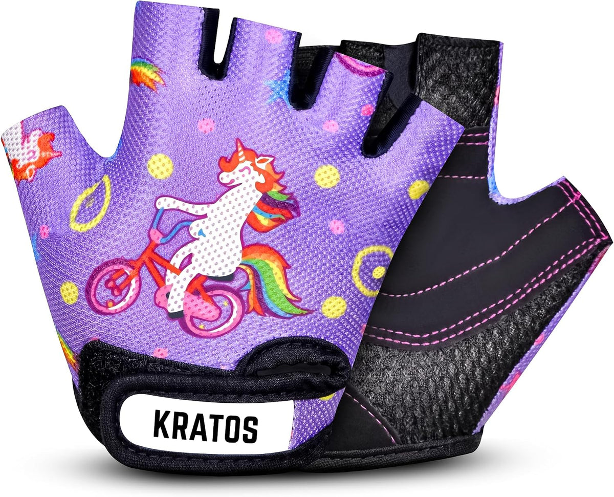 Kratos Kids Cycling Gloves – Anti-Slip Full-Finger Bike Gloves for Boys & Girls