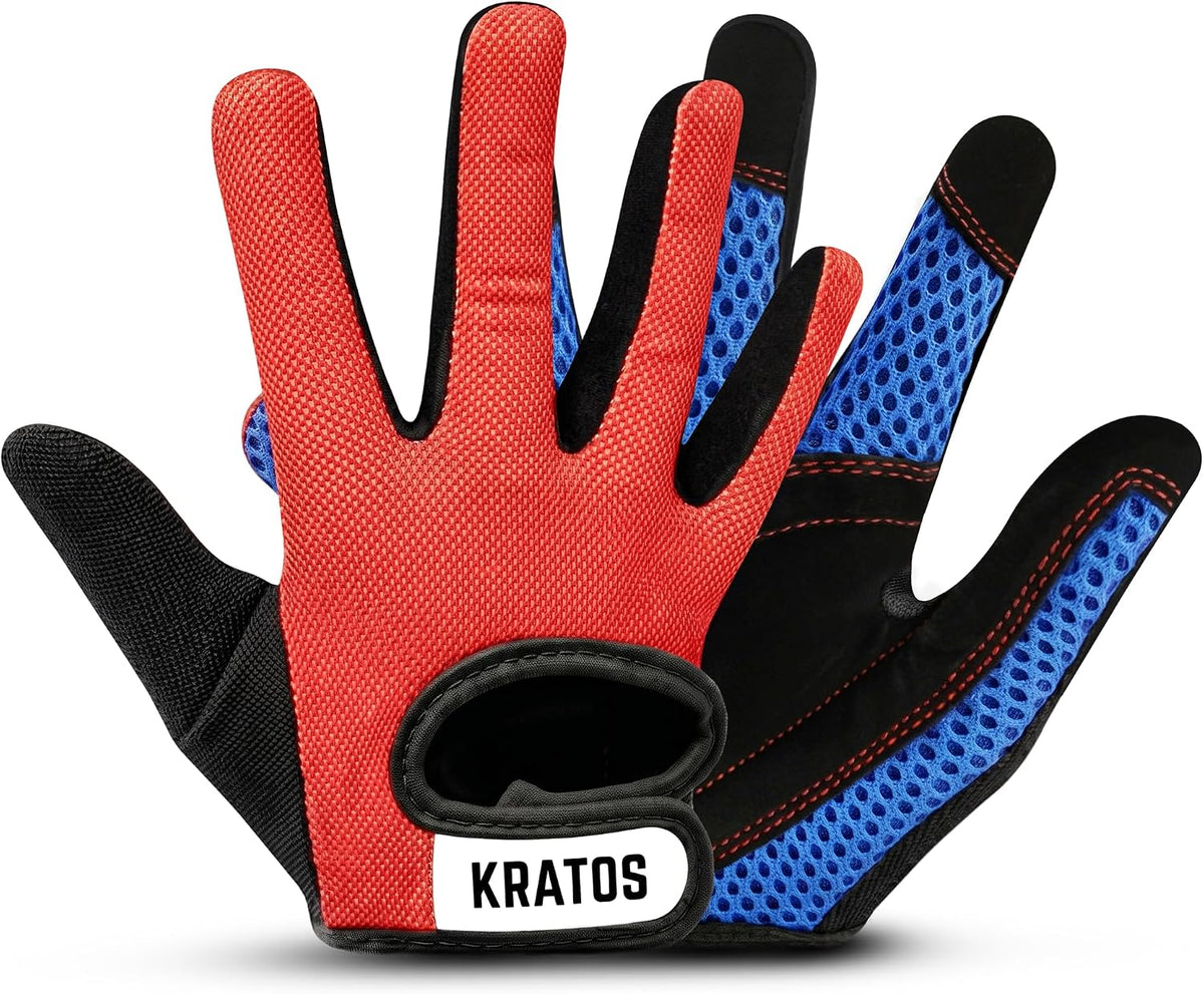 Kratos Kids Cycling Gloves – Anti-Slip Full-Finger Bike Gloves for Boys & Girls