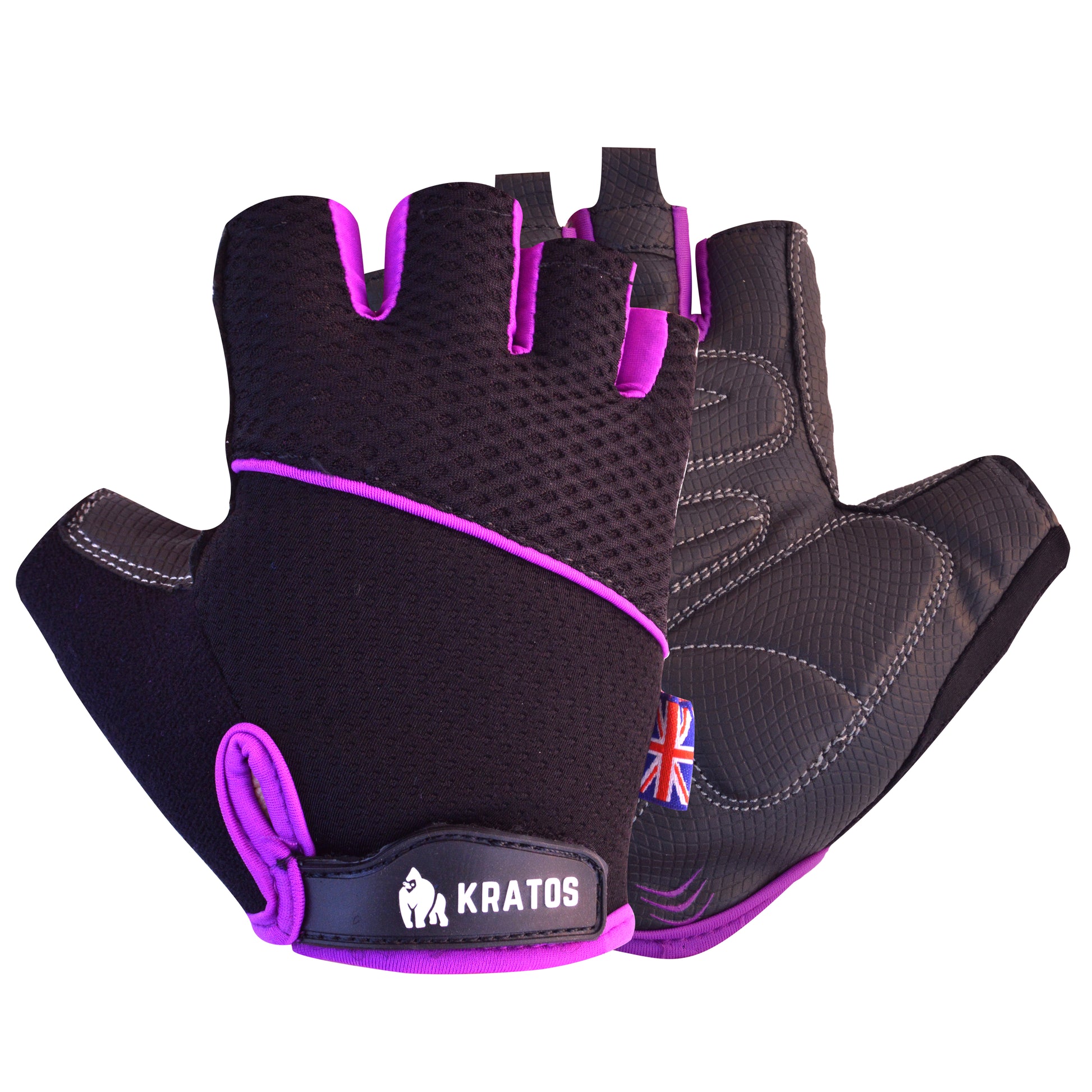 Cycling Gloves Purple Fingerless Gloves Fancy Purple Fingerless