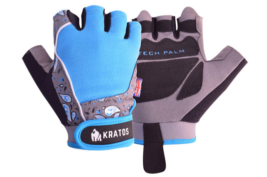 Blue Half Finger Cycling Gloves Suitable for Women