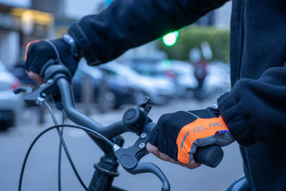 Orange Half Finger Gel Padded Breathable Cycling Gloves