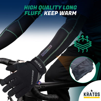 Winter Thermal Gloves Touch Screen Warm Gloves Waterproof Anti Slip Padded Cold Weather Gloves Driving Cycling Hiking MTB for Men & Women Black