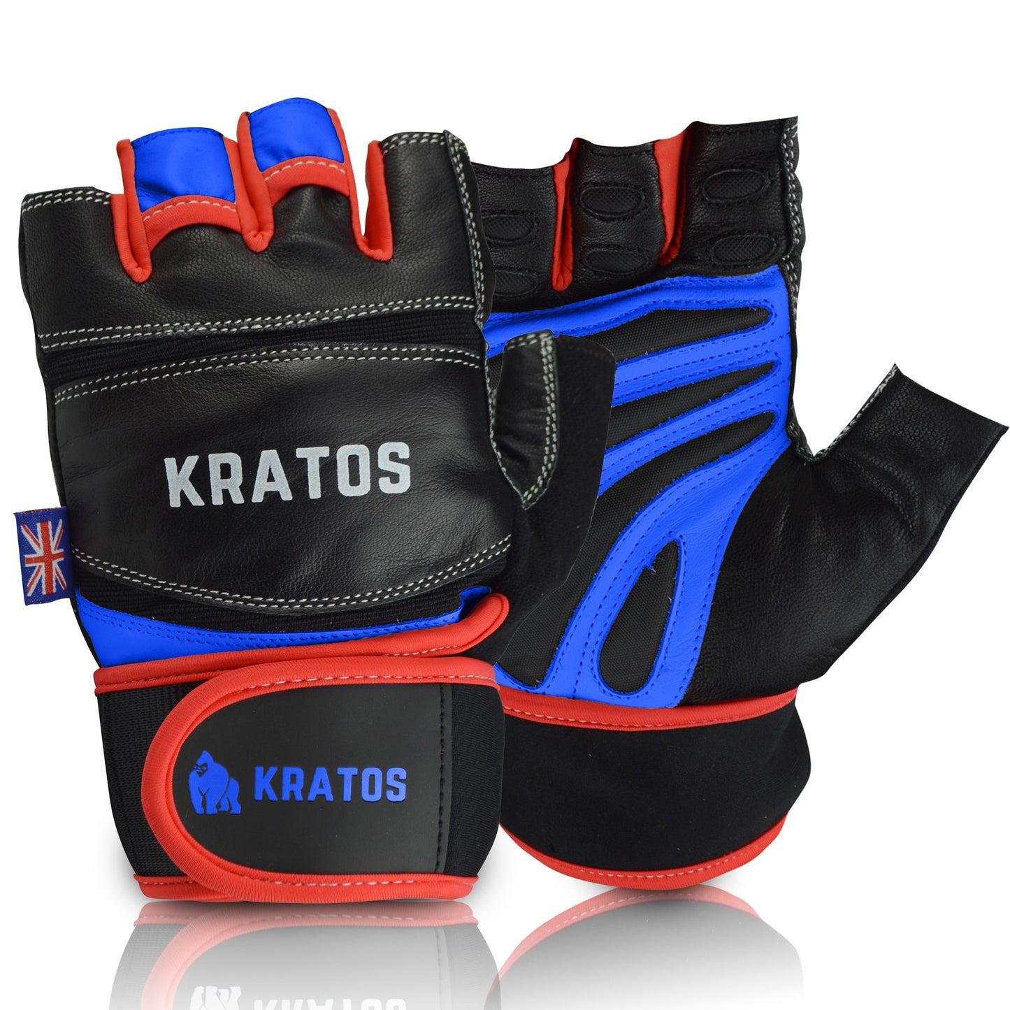 Weight Lifting Gloves Real Leather Workout Gym Gloves Fitness Gloves Training gloves Leather BLUE