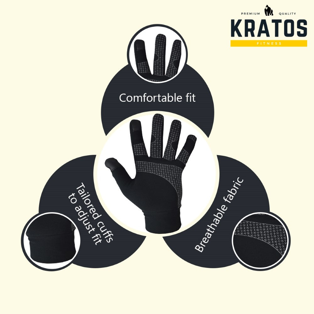 KRATOS Black Running gloves - Kratoss.com