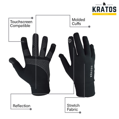 KRATOS Black Running gloves - Kratoss.com