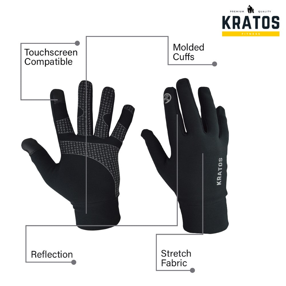 KRATOS Black Running gloves - Kratoss.com