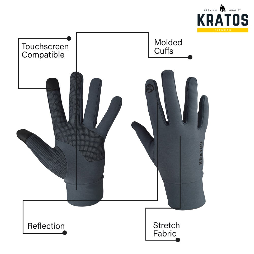 KRATOS Grey Running gloves - Kratoss.com