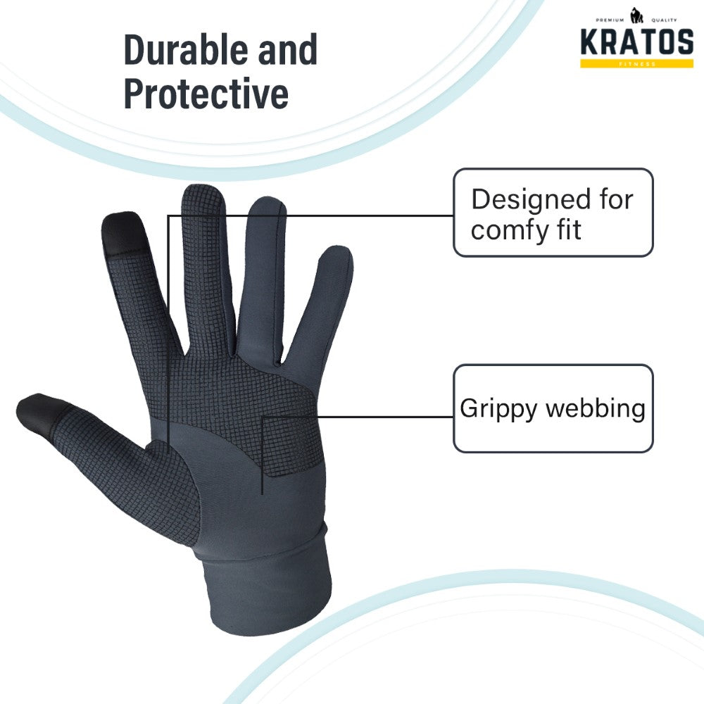 KRATOS Grey Running gloves - Kratoss.com