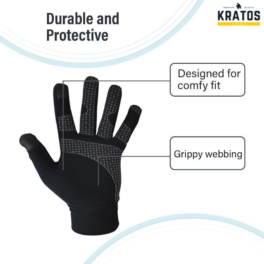 KRATOS Black Running gloves - Kratoss.com