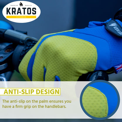 KRATOS Yellow Full Finger Gloves For Women & Men | Anti-Slip | Breathable | Touchscreen - Kratoss.com