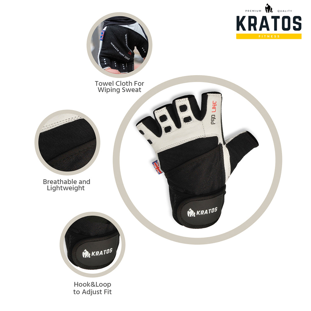 KRATOS - Gym Gloves For Men And Women | Weight Lifting Gloves | Non-Slip | Breathable and Touch-sensitive Material | Fingerless | Workout Gloves | Adjustable Wrist Starp | Different Variants Available - Kratoss.com