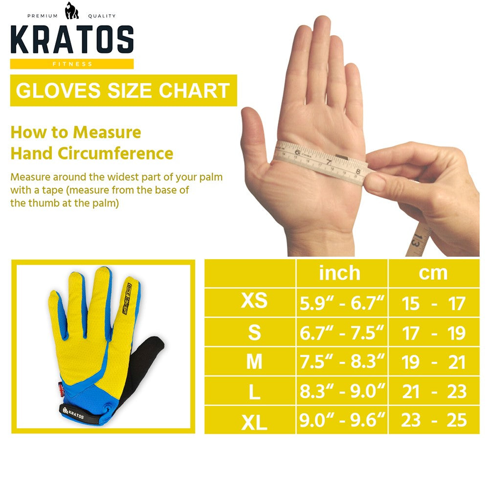 KRATOS Yellow Full Finger Gloves For Women & Men | Anti-Slip | Breathable | Touchscreen - Kratoss.com
