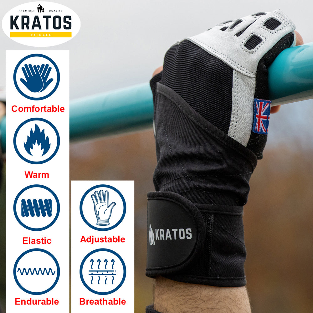 KRATOS - Gym Gloves For Men And Women | Weight Lifting Gloves | Non-Slip | Breathable and Touch-sensitive Material | Fingerless | Workout Gloves | Adjustable Wrist Starp | Different Variants Available - Kratoss.com