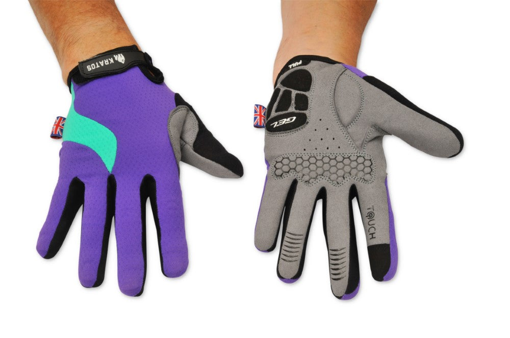 Purple Cycling Gloves Full Finger Mountain Bike Gloves Gel Padded Touchscreen MTB racing bicycle BMX for Kids Men Women - Kratoss.com