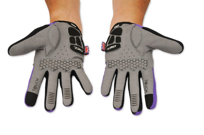 Purple Cycling Gloves Full Finger Mountain Bike Gloves Gel Padded Touchscreen MTB racing bicycle BMX for Kids Men Women - Kratoss.com