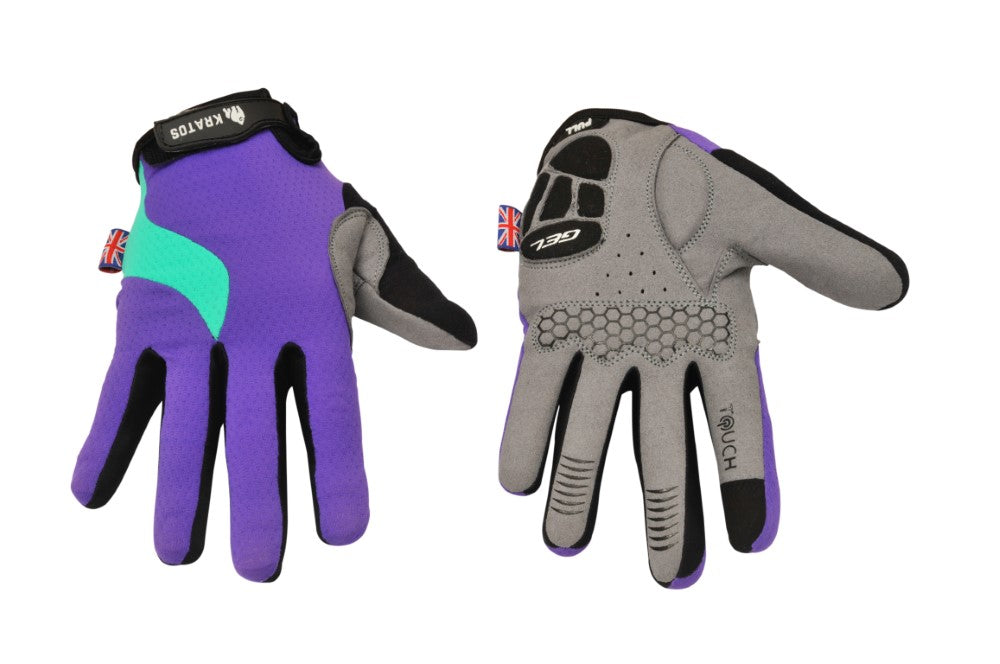 Purple Cycling Gloves Full Finger Mountain Bike Gloves Gel Padded Touchscreen MTB racing bicycle BMX for Kids Men Women - Kratoss.com