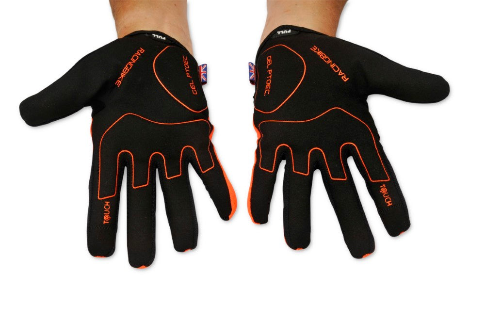 KRATOS Orange Full Finger Gloves For Women & Men | Anti-Slip | Breathable | Touchscreen - Kratoss.com