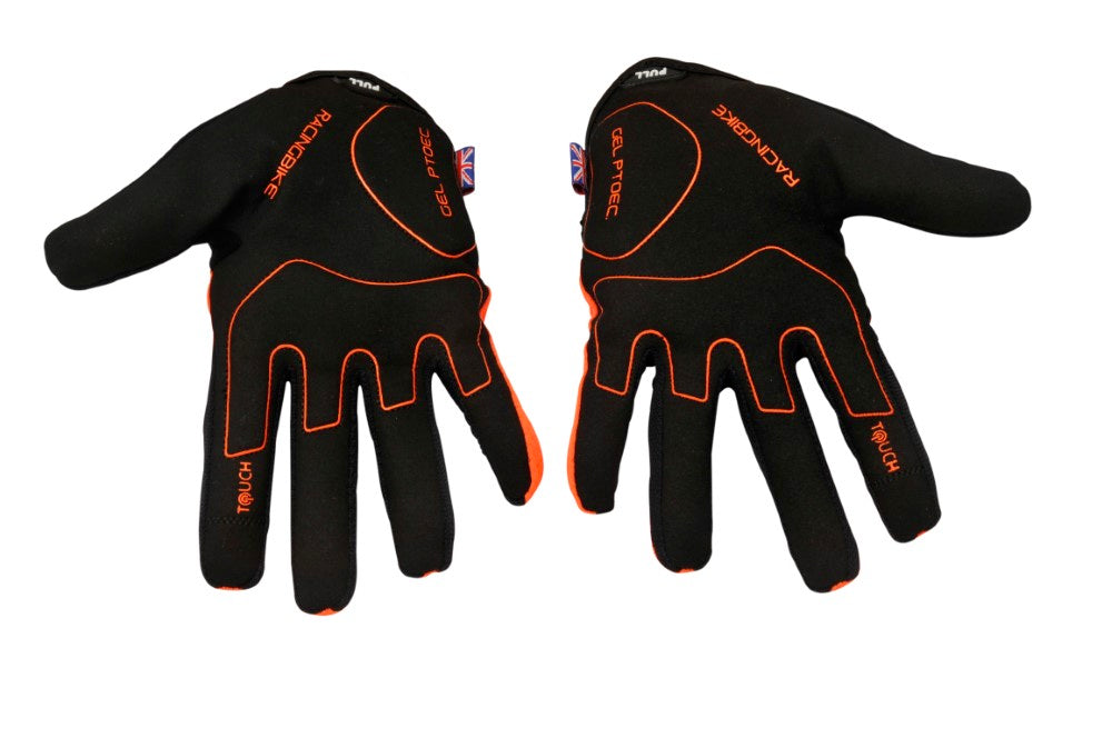KRATOS Orange Full Finger Gloves For Women & Men | Anti-Slip | Breathable | Touchscreen - Kratoss.com