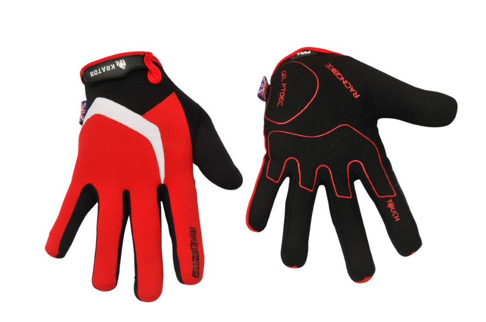 KRATOS Red Full Finger Gloves For Women & Men | Anti-Slip | Breathable | Touchscreen - Kratoss.com