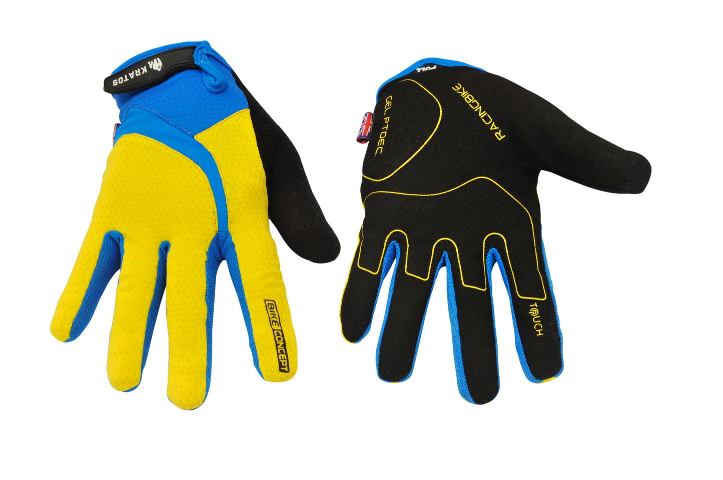 KRATOS Yellow Full Finger Gloves For Women & Men | Anti-Slip | Breathable | Touchscreen - Kratoss.com