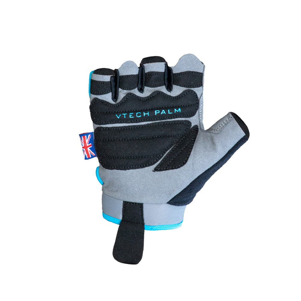 Ladies Blue/Black Cycle Paisley Gloves Half Fingered - Kratoss.com