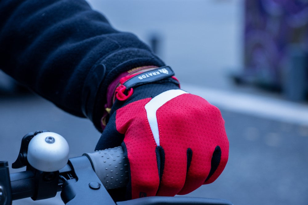 KRATOS Red Full Finger Gloves For Women & Men | Anti-Slip | Breathable | Touchscreen - Kratoss.com