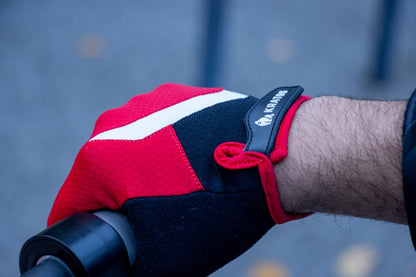 KRATOS Red Full Finger Gloves For Women & Men | Anti-Slip | Breathable | Touchscreen - Kratoss.com