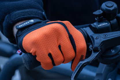 KRATOS Orange Full Finger Gloves For Women & Men | Anti-Slip | Breathable | Touchscreen - Kratoss.com