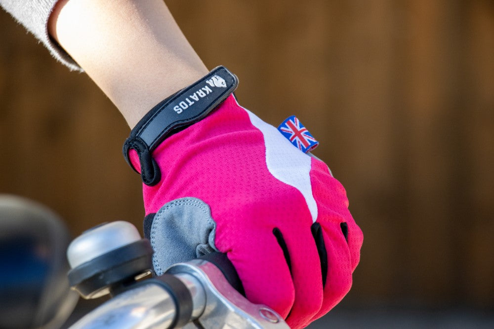 Pink Cyclone Cycling Gloves Full Finger for Women or Men – Kratos Sport.com