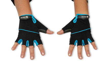 KRATOS - Blue Half Finger Workout / Cycling Gloves For Women & Men | Anti-Slip & Waterproof | Breathable Material | Half Finger Bicycle Riding Gloves | Adjustable Wrist Strap | Different Variations Available - Kratoss.com