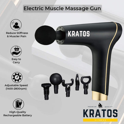 Kratos Hand Held Massage gun - gold and black - Kratoss.com